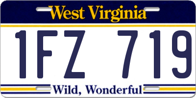 WV license plate 1FZ719