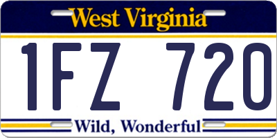 WV license plate 1FZ720