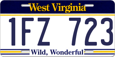 WV license plate 1FZ723