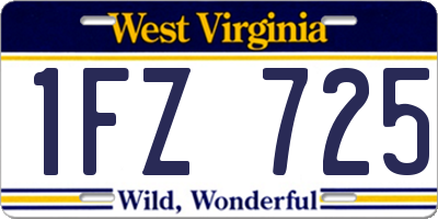 WV license plate 1FZ725
