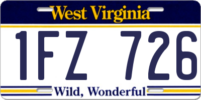 WV license plate 1FZ726