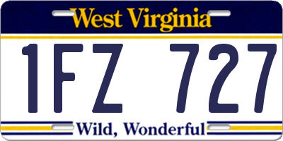 WV license plate 1FZ727