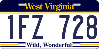 WV license plate 1FZ728