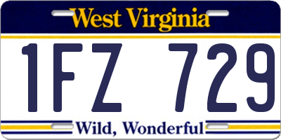 WV license plate 1FZ729