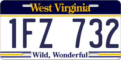 WV license plate 1FZ732