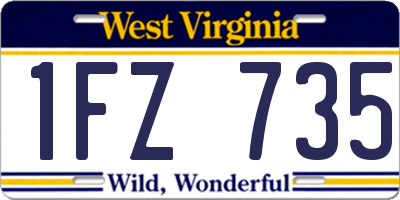 WV license plate 1FZ735
