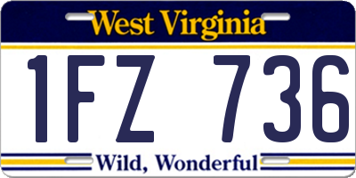 WV license plate 1FZ736