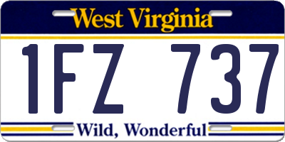 WV license plate 1FZ737