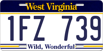 WV license plate 1FZ739
