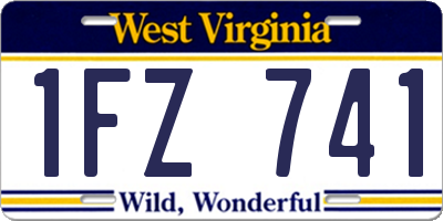 WV license plate 1FZ741