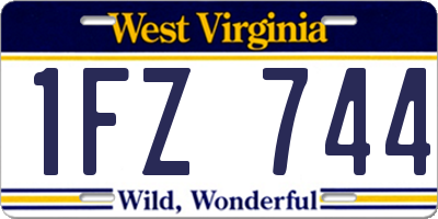 WV license plate 1FZ744