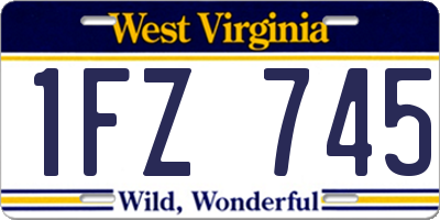 WV license plate 1FZ745