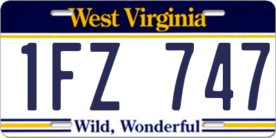 WV license plate 1FZ747