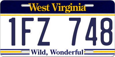 WV license plate 1FZ748