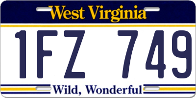 WV license plate 1FZ749
