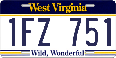 WV license plate 1FZ751