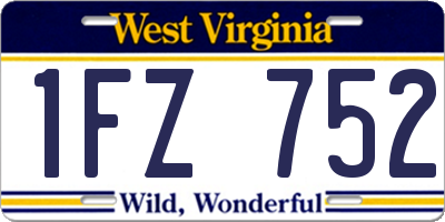 WV license plate 1FZ752