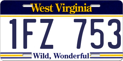 WV license plate 1FZ753