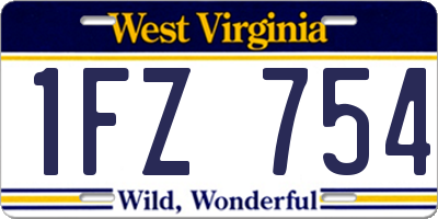 WV license plate 1FZ754