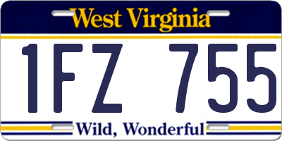 WV license plate 1FZ755