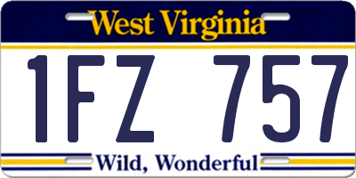 WV license plate 1FZ757