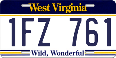 WV license plate 1FZ761