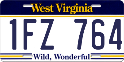 WV license plate 1FZ764