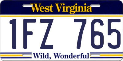 WV license plate 1FZ765