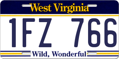 WV license plate 1FZ766