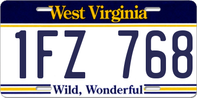 WV license plate 1FZ768