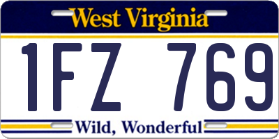 WV license plate 1FZ769