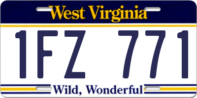 WV license plate 1FZ771