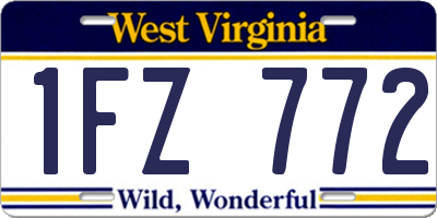 WV license plate 1FZ772