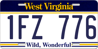 WV license plate 1FZ776