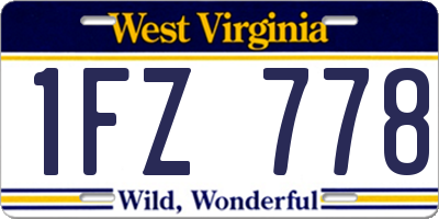 WV license plate 1FZ778