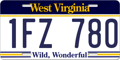 WV license plate 1FZ780