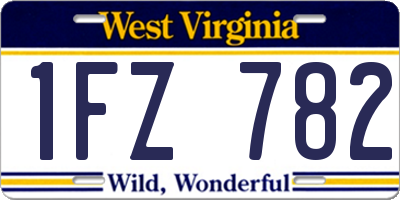 WV license plate 1FZ782
