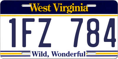 WV license plate 1FZ784