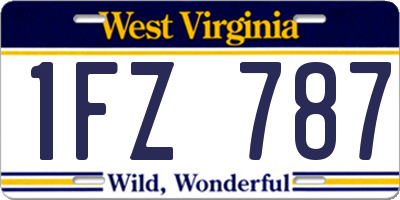 WV license plate 1FZ787