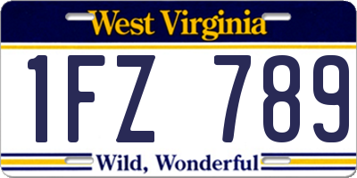 WV license plate 1FZ789