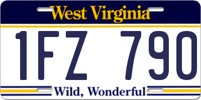 WV license plate 1FZ790