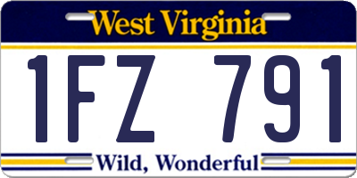 WV license plate 1FZ791
