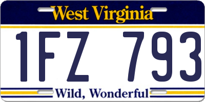 WV license plate 1FZ793