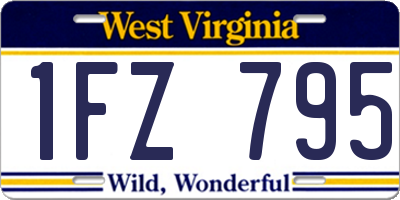 WV license plate 1FZ795
