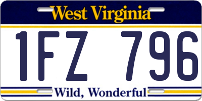 WV license plate 1FZ796