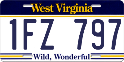 WV license plate 1FZ797