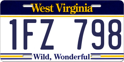 WV license plate 1FZ798