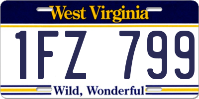WV license plate 1FZ799