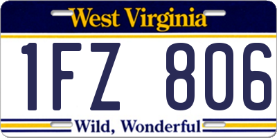 WV license plate 1FZ806