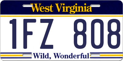 WV license plate 1FZ808